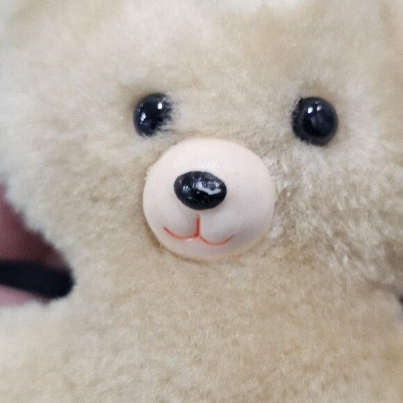 VTG 80s Napco Small Teddy Bear 2 Sided Green Beige 4.5" Miniature Pastel Korea - Picture 5 of 8